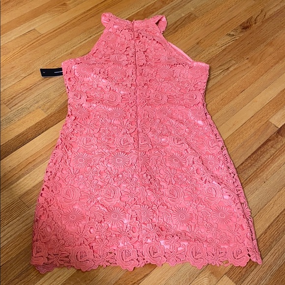 Short coral lace dress - Picture 5 of 5